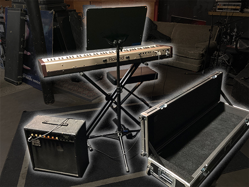 Digital Piano, stand, bench, amp, case, music stand